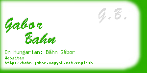 gabor bahn business card